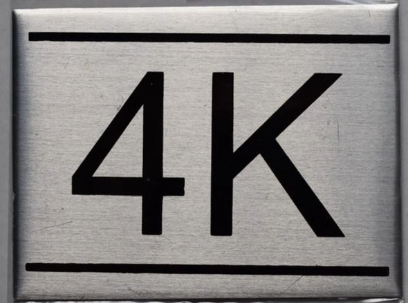 APARTMENT NUMBER Sign4K -BRUSHED ALUMINUM APARTMENT NUMBER Sign4K -BRUSHED ALUMINUM