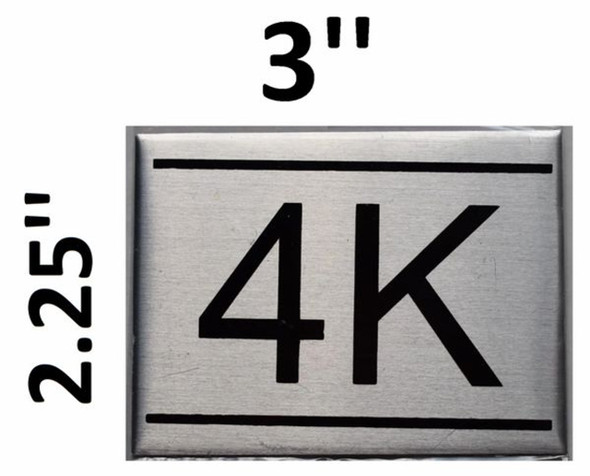 APARTMENT NUMBER Sign4K -BRUSHED ALUMINUM APARTMENT NUMBER Sign4K -BRUSHED ALUMINUM