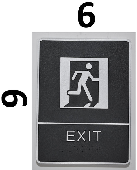 EXIT Sign- BLACK- BRAILLE