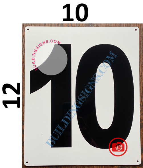 NUMBER 10 SignWHITE