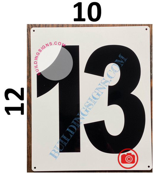 NUMBER 13 SignWHITE