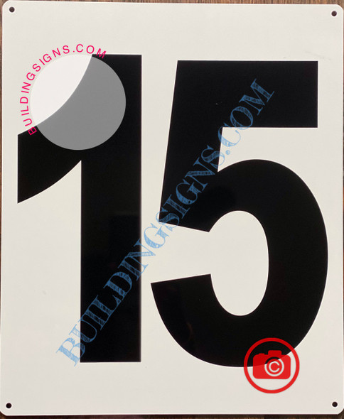 NUMBER 15 SignWHITE