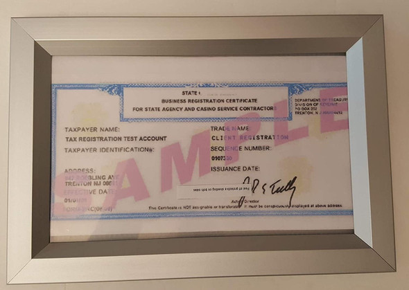 Business Registration Certificate Frame Business Registration Certificate Frame