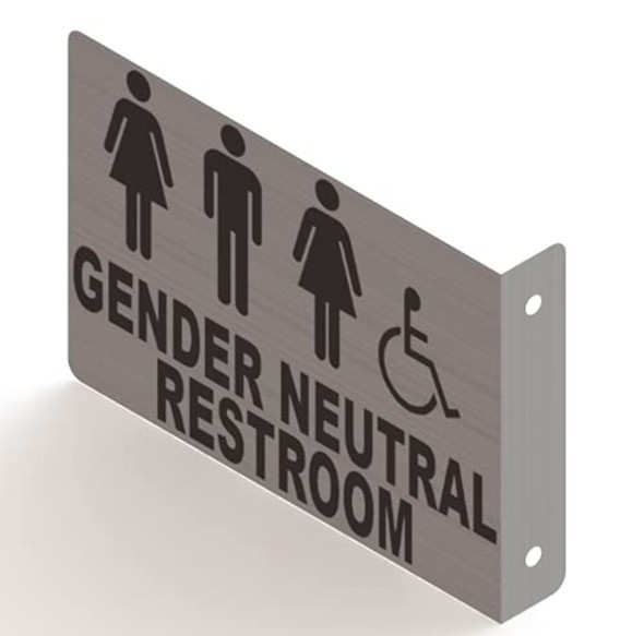 Gender Neutral Restroom Projection Sign- Gender Neutral Restroom 3D Sign Gender Neutral Restroom Projection Sign- Gender Neutral Restroom 3D Sign