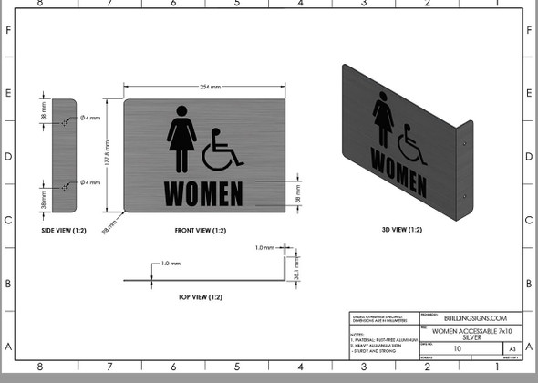 Women ACCESSIBLE Restroom Projection Sign- Women ACCESSIBLE Restroom 3D SIGNAGE Women ACCESSIBLE Restroom Projection Sign- Women ACCESSIBLE Restroom 3D SIGNAGE