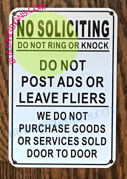 No soliciting -do not ring or knock SIGNAGE No soliciting -do not ring or knock SIGNAGE
