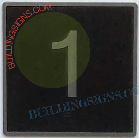 ELEVATOR FLOOR NUMBER 1 SIGN- ELEVATOR JAMB PLATE FLOOR 1 SIGNAGE ELEVATOR FLOOR NUMBER 1 SIGN- ELEVATOR JAMB PLATE FLOOR 1 SIGNAGE