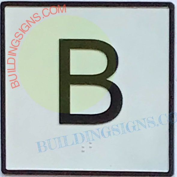 Elevator Floor Number B- Elevator JAMB Plate Floor B Signage Elevator Floor Number B- Elevator JAMB Plate Floor B Signage