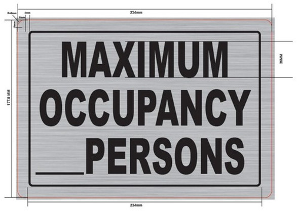 MAXIMUM OCCUPANCY PERSONS SIGNAGE MAXIMUM OCCUPANCY PERSONS SIGNAGE