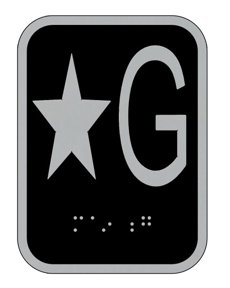 Elevator floor number Star G sign- Elevator Jamb Plate Star G Elevator floor number Star G sign- Elevator Jamb Plate Star G