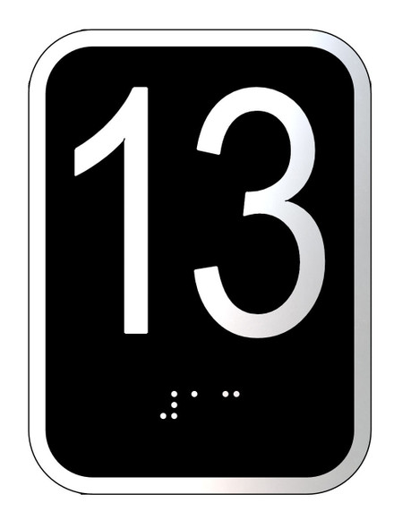 Elevator floor number 13 sign- Elevator Jamb Plate 13 Elevator floor number 13 sign- Elevator Jamb Plate 13