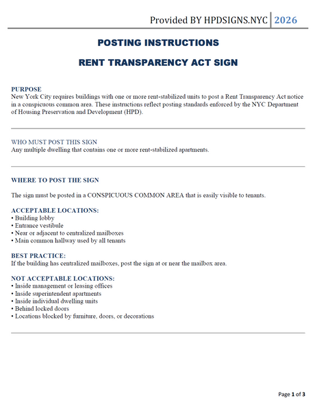 POSTING INSTRUCTIONS  RENT TRANSPARENCY ACT SIGN (PDF)