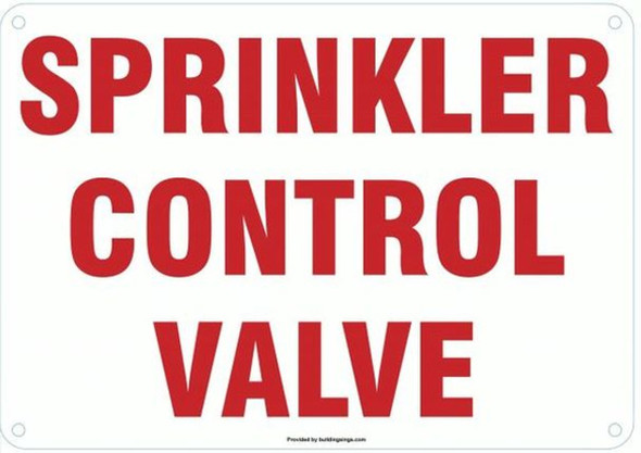 Sprinkler Control Valve Sign Sprinkler Control Valve Sign