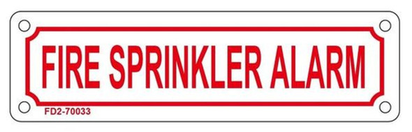 FIRE SPRINKLER ALARM SIGN FIRE SPRINKLER ALARM SIGN