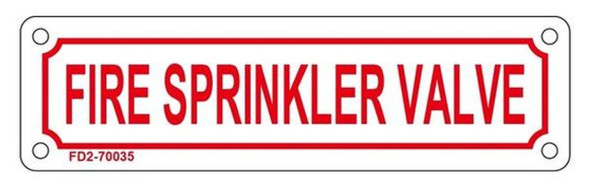 FIRE Sprinkler Control Valve Sign FIRE Sprinkler Control Valve Sign