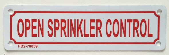 OPEN SPRINKLER CONTROL   Sign OPEN SPRINKLER CONTROL   Sign