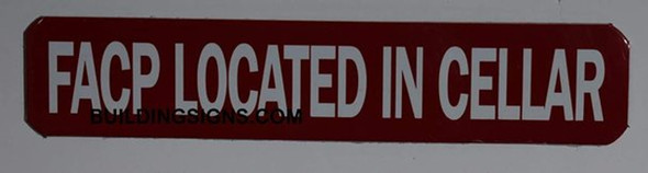 FACP Located in Cellar  Sign FACP Located in Cellar  Sign
