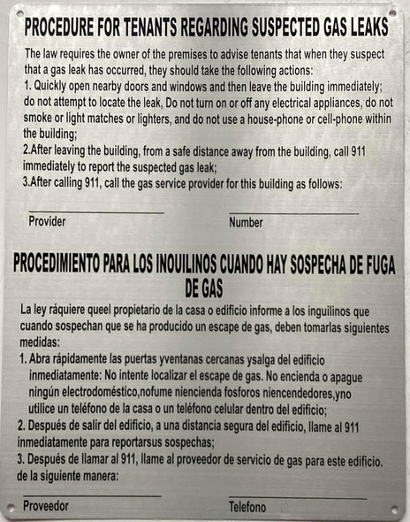 HPD GAS LEAN NOTICE SIGNS