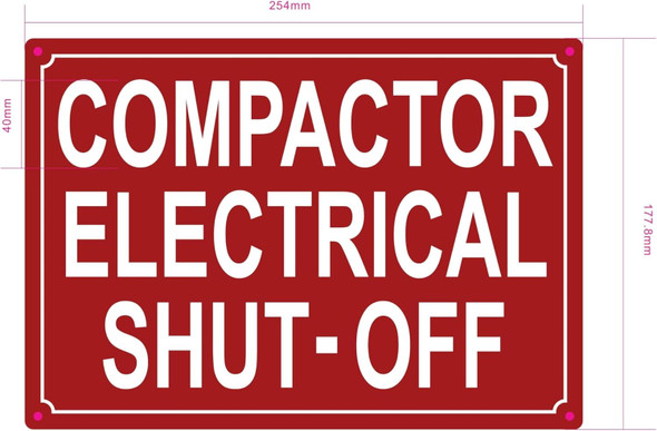 NYC COMPACTOR ELECTRICAL SHUT OFF SIGN