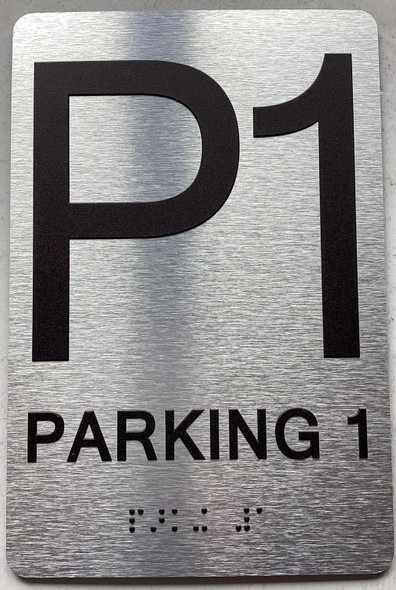 FLOOR NUMBER SIGN WITH RAISED LETTERS THE PARK AVE LINE (P1- PARKING 1)