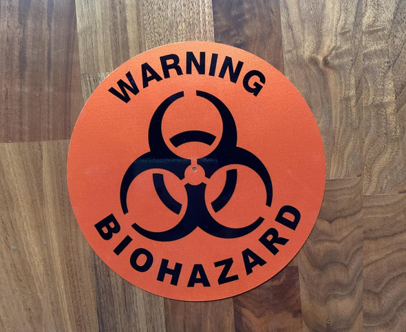 NYC WARNING BIOHAZARD ORANGE SIGN
