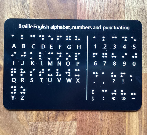 NYC BRAILLE ALPHABET & WORDS BOARD WITH STURDY RAISED DOTS