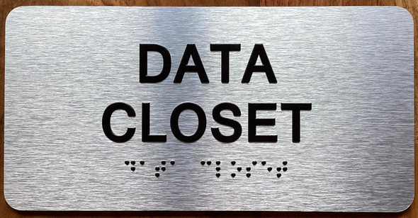DATA CLOSET SIGN WITH RAISED LETTERS