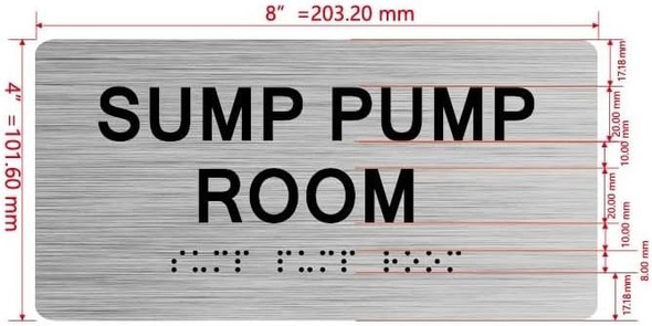NYC SUMP PUMP ROOM SIGN WITH RAISED LETTERS