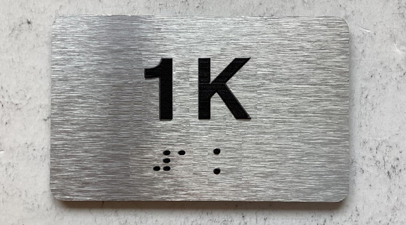 NYC APT NUMBER 1K SIGN-UNIT NUMBER SIGN WITH RAISED LETTERS