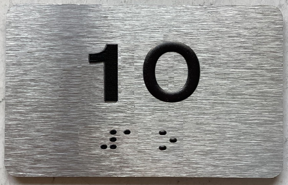 APT NUMBER 1O SIGN-UNIT NUMBER SIGN WITH RAISED LETTERS