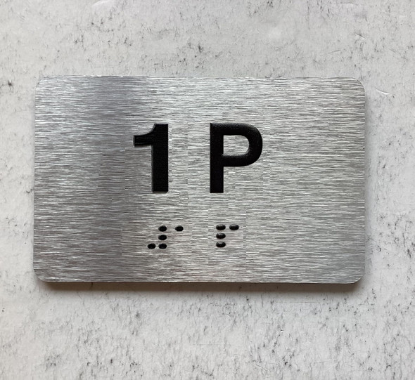 NYC APT NUMBER 1P SIGN-UNIT NUMBER SIGN WITH RAISED LETTERS