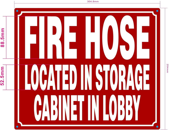 NYC FIRE HOSE LOCATED IN STORAGE CABINET IN LOBBY SIGN