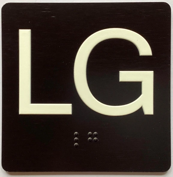 ELEVATOR FLOOR NUMBER THE LEXINGTON AVE LINE (LG- LOWER GROUND) SIGN