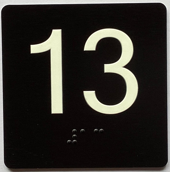 ELEVATOR FLOOR NUMBER THE LEXINGTON AVE LINE  (13TH FLOOR) SIGN