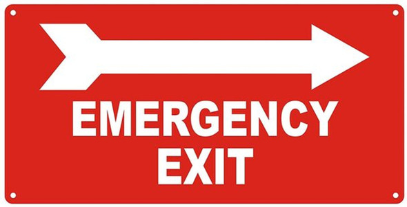 EMERGENCY EXIT WITH ARROW RIGHT SIGN -
