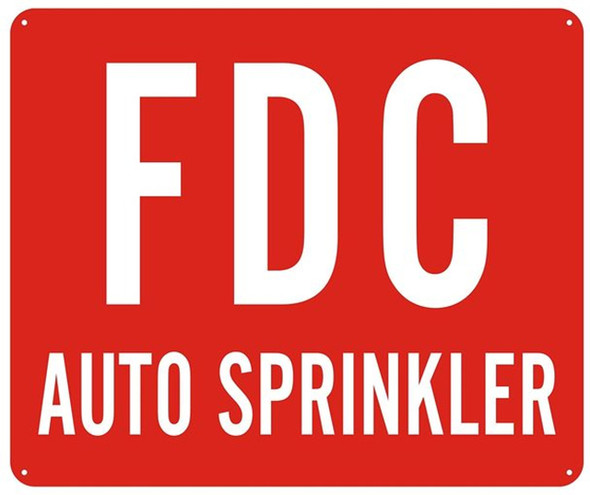 FDC AUTO SPRINKLER  -RED  Sign FDC AUTO SPRINKLER  -RED  Sign