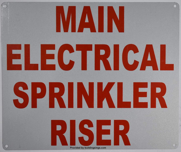 Main Electrical Sprinkler Riser Sign Main Electrical Sprinkler Riser Sign