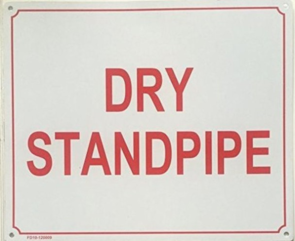 Dry Standpipe Sign – White Aluminum 10X12 | Fire Department Signs NYC Dry Standpipe Sign – White Aluminum 10X12 | Fire Department Signs NYC