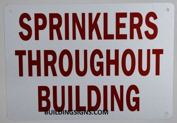 SPRINKLERS Throughout Building Sign SPRINKLERS Throughout Building Sign