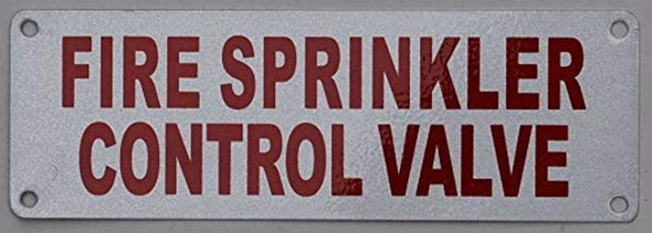 Fire Sprinkler Control Valve Sign – 2x6 White Reflective Aluminum | FDNY & DOB Compliant Fire Sprinkler Control Valve Sign – 2x6 White Reflective Aluminum | FDNY & DOB Compliant