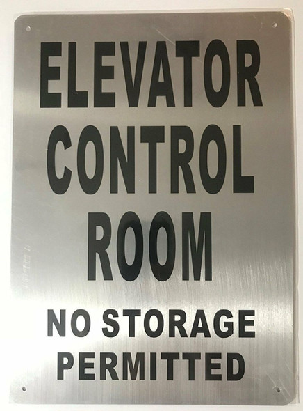 ELEVATOR CONTROL ROOM  Sign
