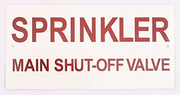 Sprinkler Main Shut-Off Valve   Sign Sprinkler Main Shut-Off Valve   Sign