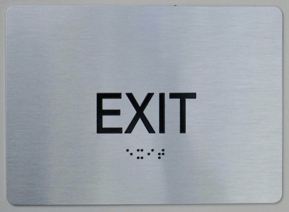 EXIT Sign-Braille Sign with Raised Tactile Graphics and Letters EXIT Sign-Braille Sign with Raised Tactile Graphics and Letters