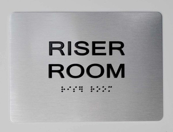 Riser Room  Braille  with Raised Tactile Graphics and Letters  - Sign Riser Room  Braille  with Raised Tactile Graphics and Letters  - Sign