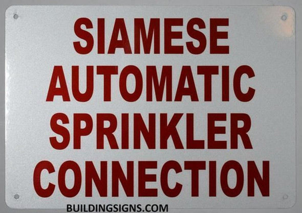 Sprinkler Siamese Sign Sprinkler Siamese Sign