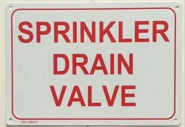 Sprinkler Drain Valve Sign Sprinkler Drain Valve Sign