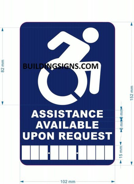 Assistance Available Upon Request Sign-Tactile Signs  with Phone Number Assistance Available Upon Request Sign-Tactile Signs  with Phone Number