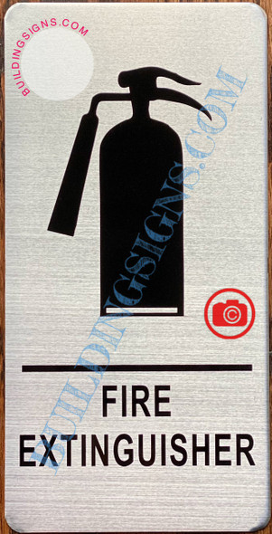 FIRE EXTINGUISHER SIGN- BRUSHED ALUMINUM