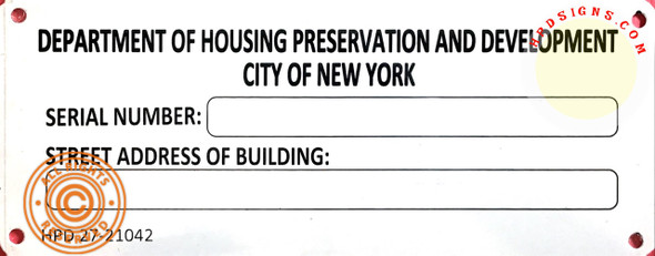 hpd serial number sign