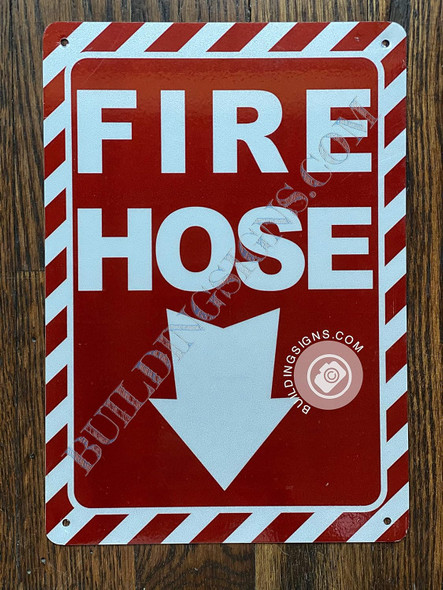 FIRE Hose Arrow Down Sign
